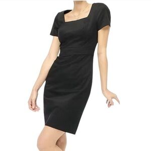 J. Crew Square Neck Black Velvet Cocktail Sheath Dress Size 6 NWT